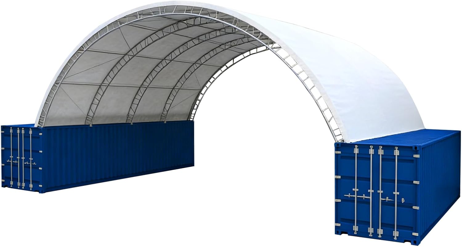 KoreJetMetal shipping container canopy review full unboxing showing every item from the 40x40x14.5FT heavy duty canopy review and rating