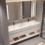 Image 1 of PONLTTEY 100 inch double sink vanity review