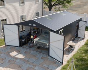 Image 1 of WACASA 13x20x8.3 metal garage shed review