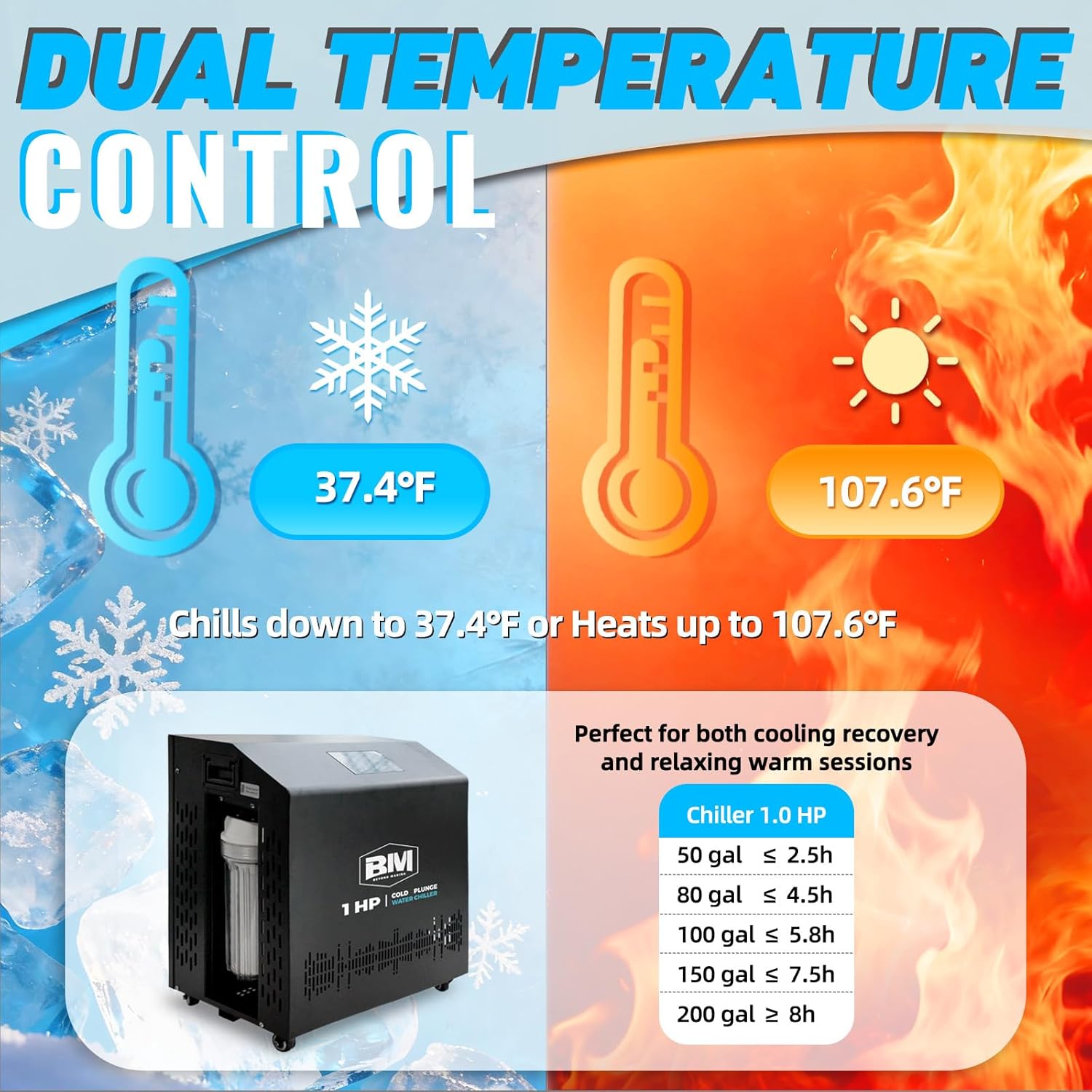BEYOND MARINA 1HP cold plunge chiller review unboxing and complete package contents