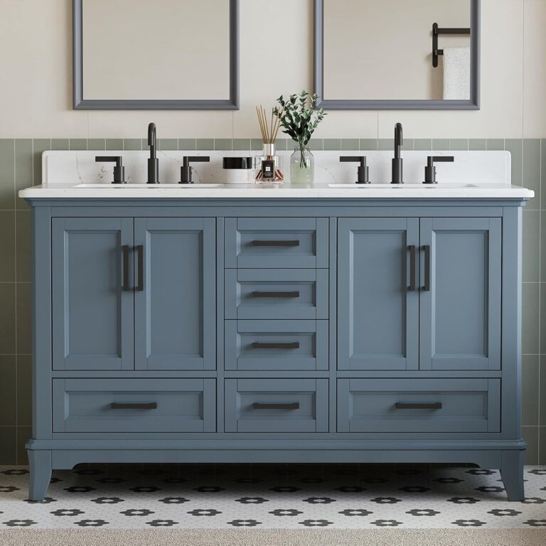 DELUXE LIVING 60 Inch Double Sink Bathroom Vanity Review: Pros & Cons 20 Image 1 of DELUXE LIVING 60 inch double sink bathroom vanity review