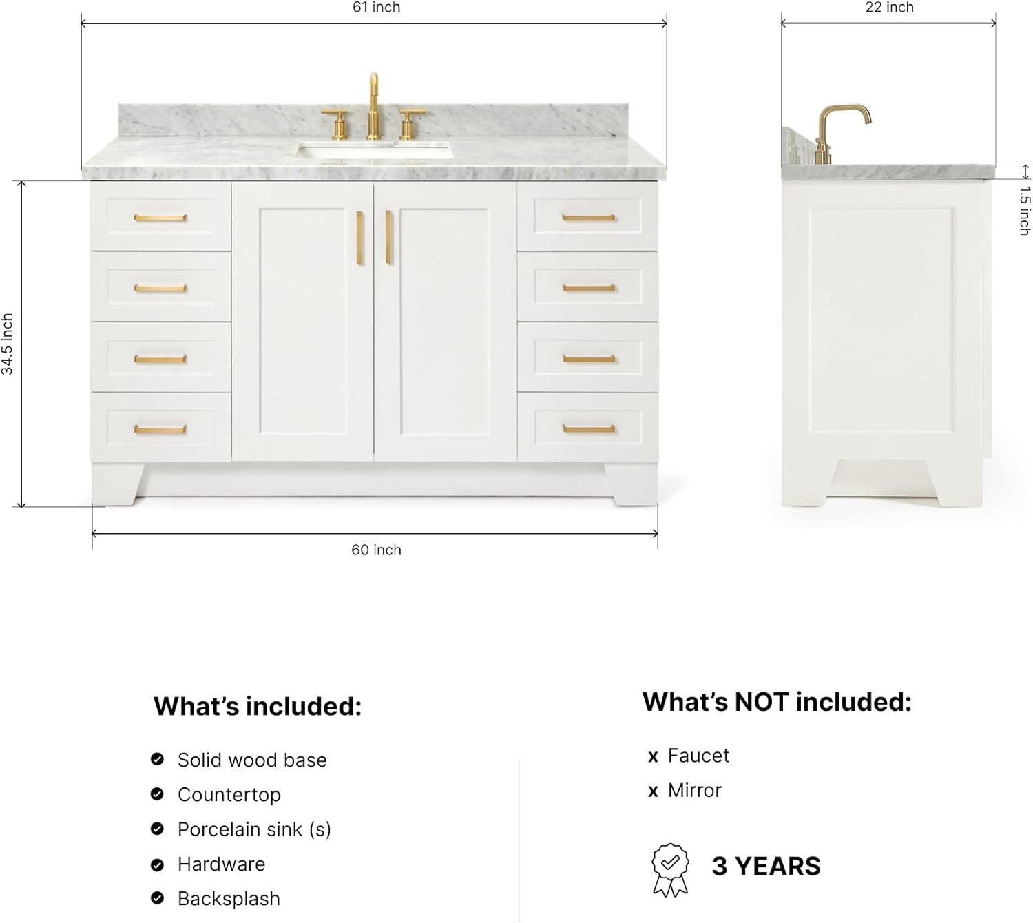 DKB Emilia bathroom vanity review unboxing and complete package contents