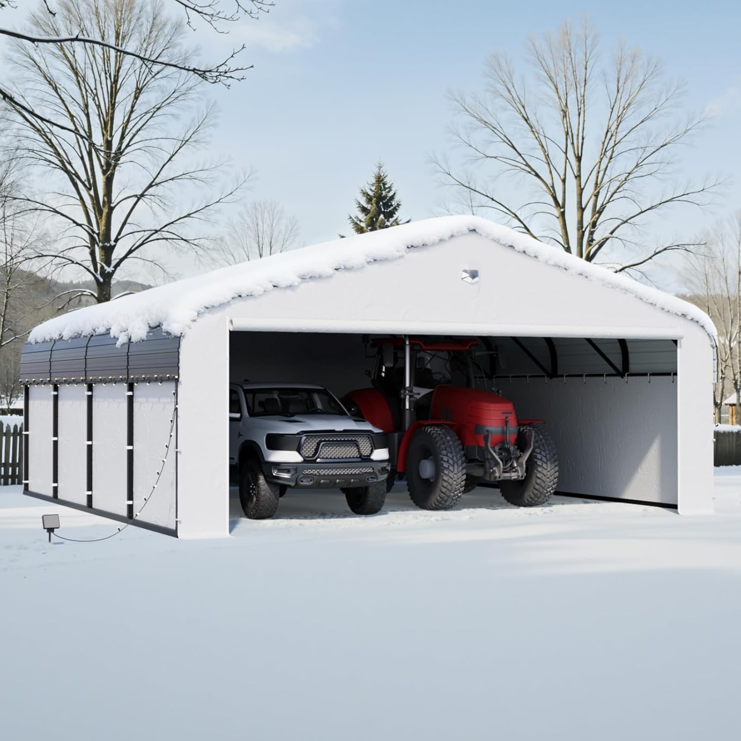 Sannwsg 20x20 metal carport review build quality and materials close-up
