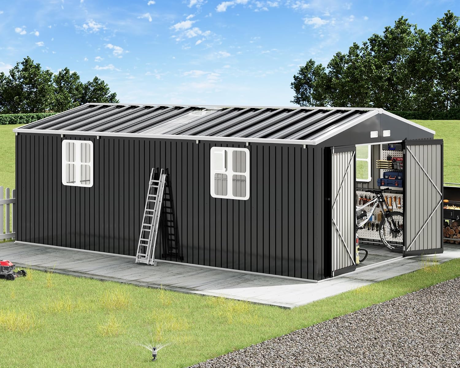 VanAcc 12x20 storage shed review build quality and materials close-up
