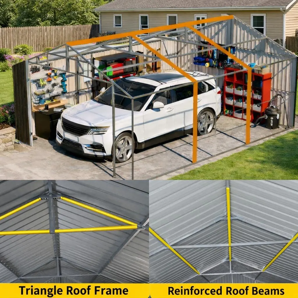 ZMAD Metal Garage Shed Review: Pros & Cons 3 Setting up the ZMAD metal garage shed review,ZMAD metal garage shed review and rating,is ZMAD metal garage shed worth buying,ZMAD metal garage shed review pros cons,ZMAD metal garage shed review honest opinion,ZMAD metal garage shed review verdict for the first time