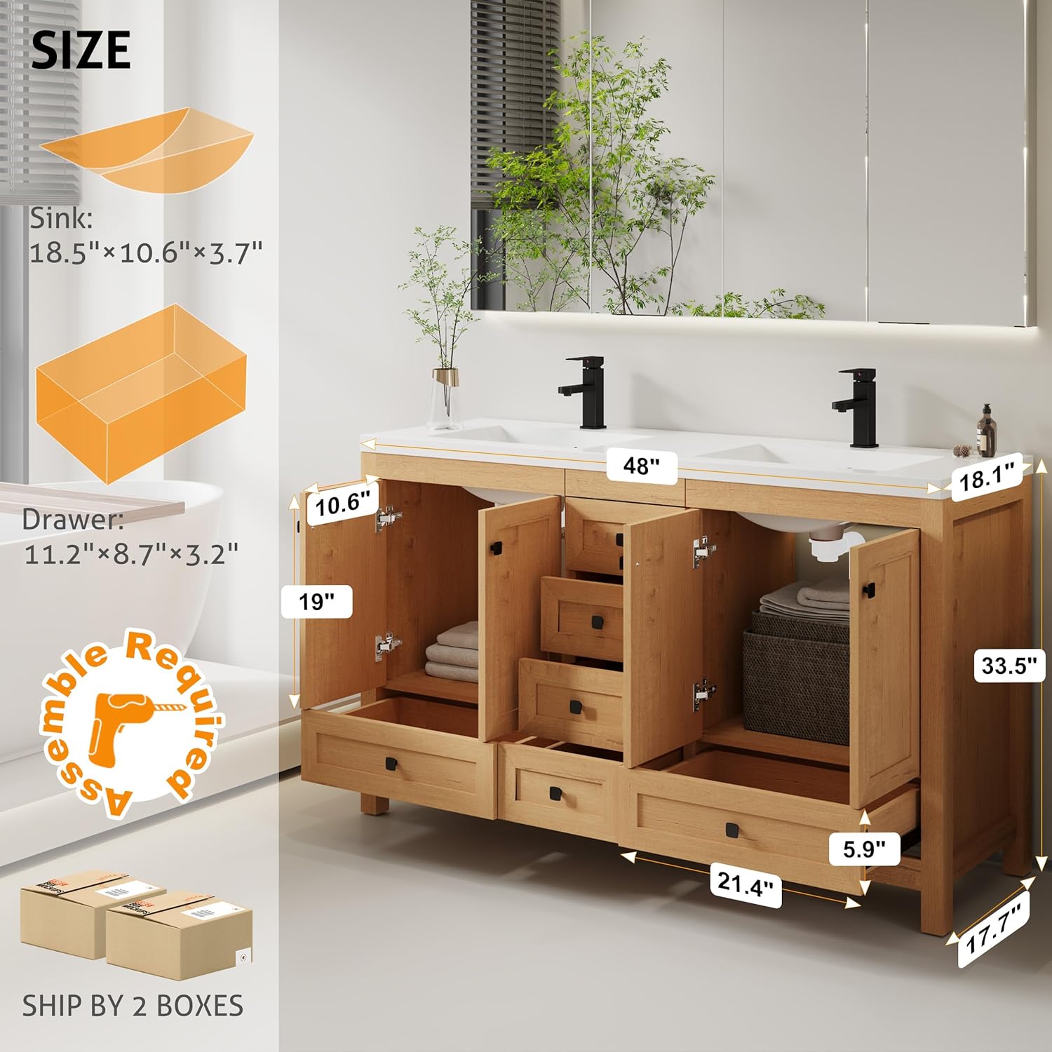 eclife 60 inch vanity review key features like drawers and soft close hinges