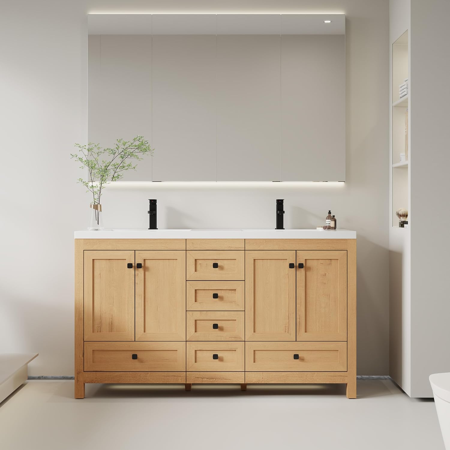Setting up the eclife 60 inch vanity review assembling the cabinet