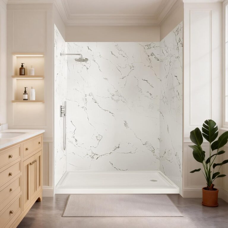 Image 1 of iBath 3 piece acrylic shower wall review